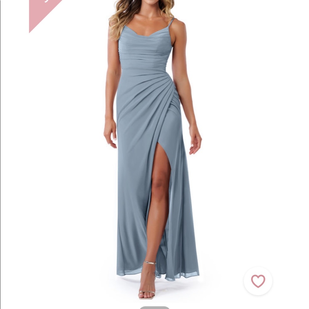 Azazie Deandra Dusty Blue Size A0 Dress